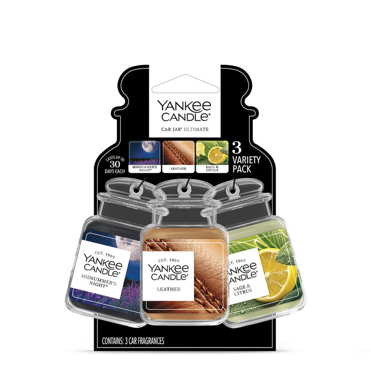 Midsummer's Night® / Leather / Sage & Citrus Car Jar® Ultimate (Bonus 3-Pack) J0