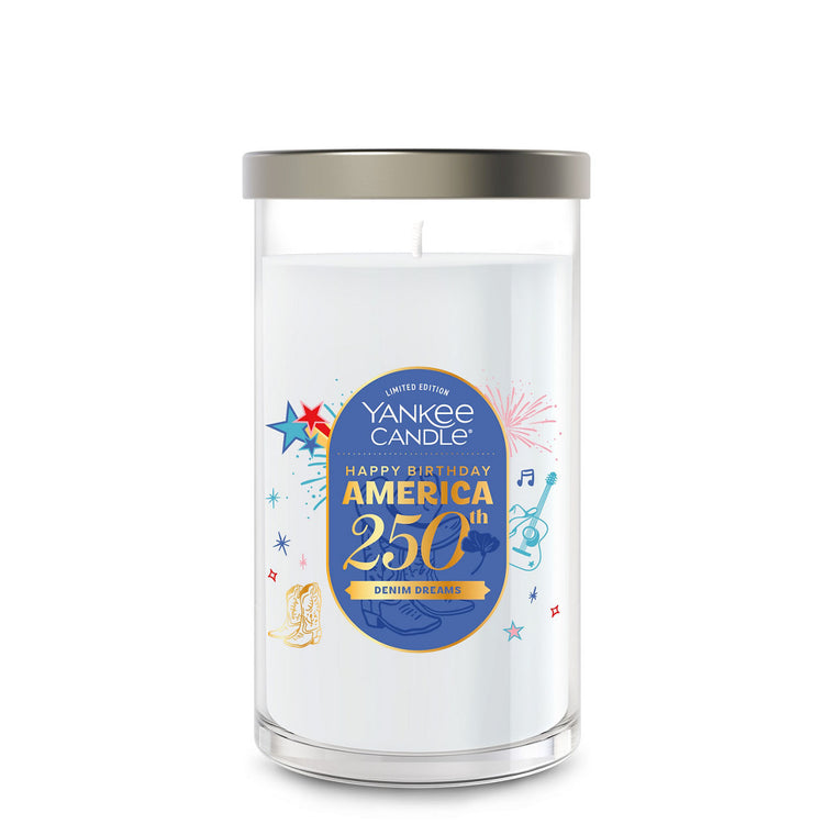 Denim Dreams Medium Pillar Candle W4
