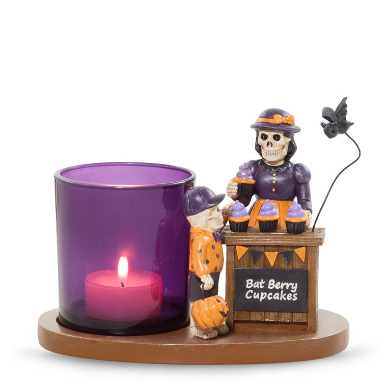 Bonebury Lane Bat Berry Cake Tea Light Candle Holder Y9