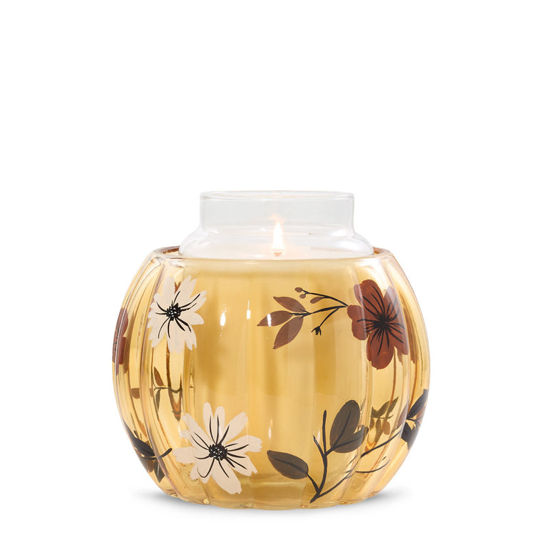 Flower Pumpkin Jar Candle Holder Q8