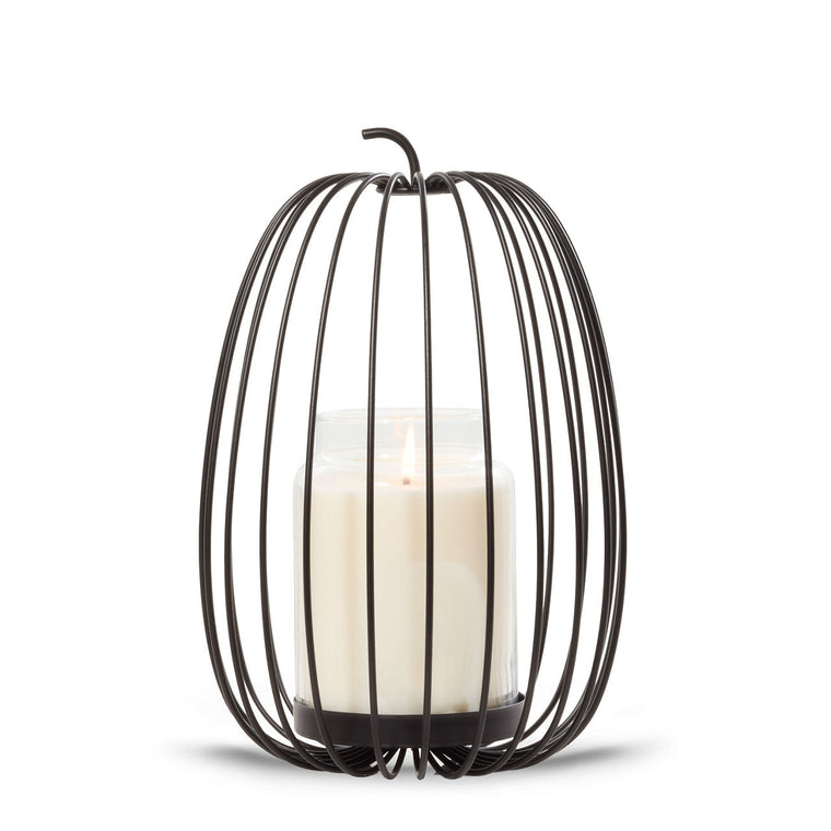 Caged Pumpkin Jar Candle Holder F8